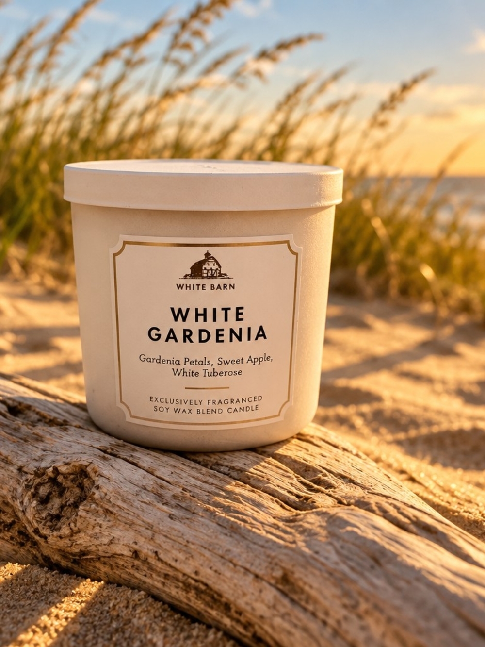 Bath & Body Works, By White Barn - White Gardenia 3 Wick Candle - Cream Jar- New